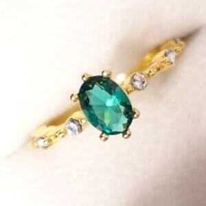 Wicked Green and Gold Ring in a Gold Green Gift Box